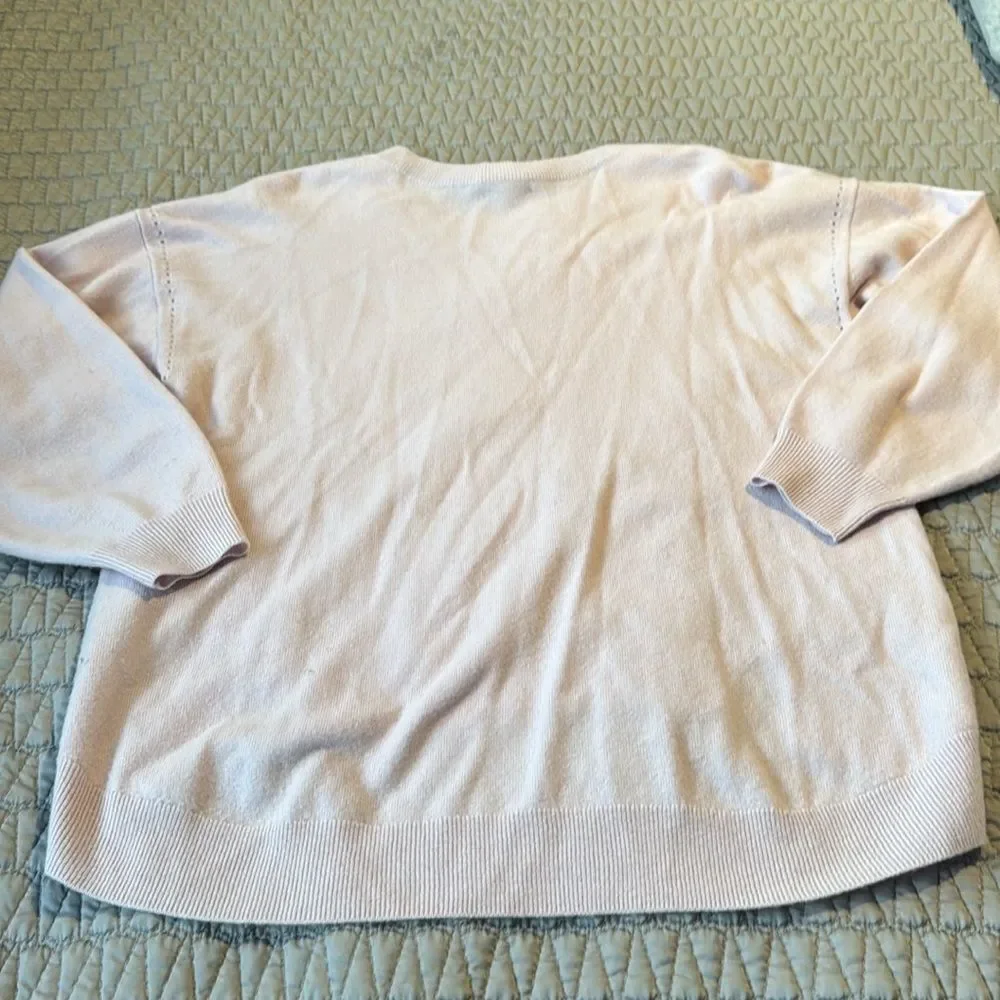 Joie Wool Split Hem Pullover Pink Sweater Size Medium